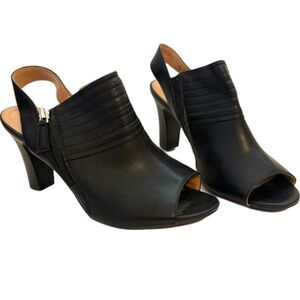 Abella Celia True Comfort Open Toe Sandals Black Block Heel Women's 8.5M